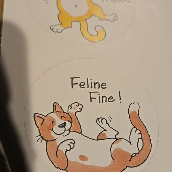 Frazzled Felines 1 Sheet of Cat Stickers Current  1988 Made in USA 5 Total vtg - Picture 3 of 16